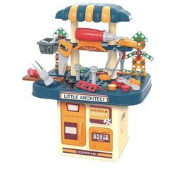 246 PCs Kids Toddlers Toy Tool Bench Set, 2 in 1 Kids Construction Toy Workbench