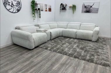 White Sectional Recliner Couch - Free Delivery