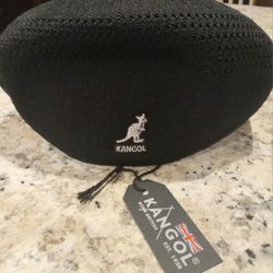 100% AUTHENTIC Men's KANGOL British Tropical 504 Ventair Black Newsboy Derby Flat Cap Size Small NEW WITH TAGS $15 FIRM