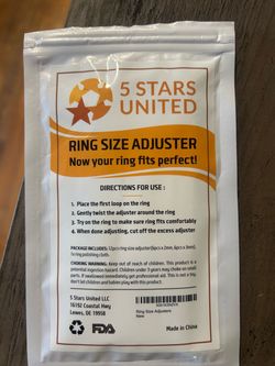 5 Stars United Ring Size Adjuster 12 pcs ring size adjuster (6pcs x 2mm, 6pcs x 3mm) 1x ring polishing cloth