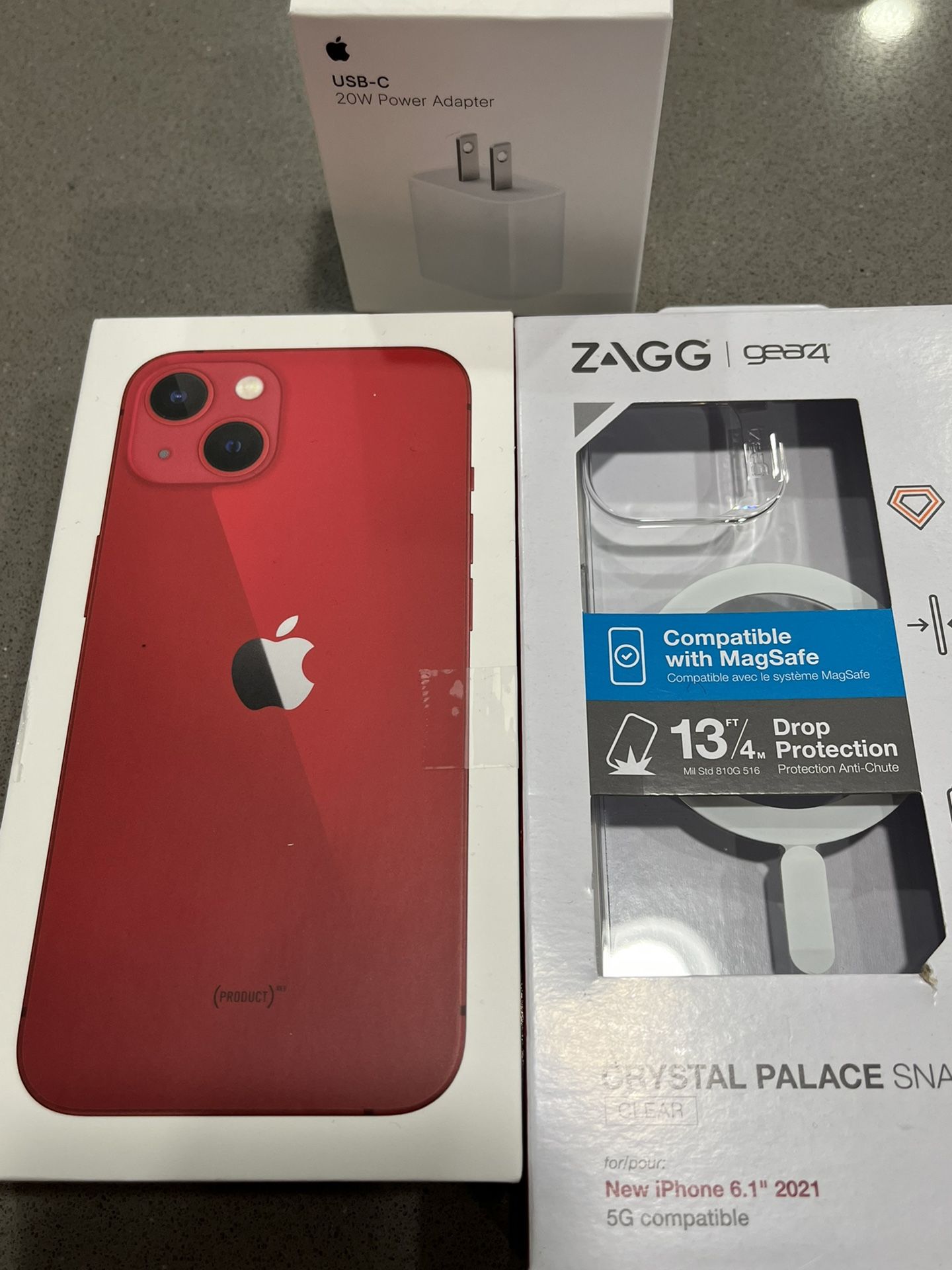 New Apple iPhone 13  Red With New Case And Charger