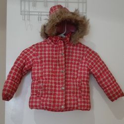 Pink Polka Dot Winter Coat Size - 3T