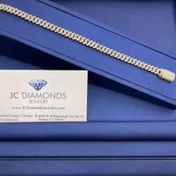 Bracelet Cubanlink 7 Mm Diamonds 10k 