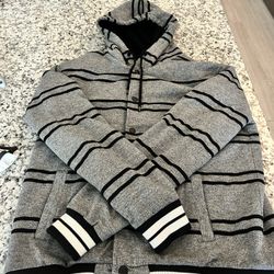 Black Grey And White Hoodie Jacket