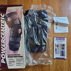 Powercentric Composite Polycentric Hinged Knee Brace Size Small Black Used.