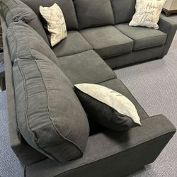 Lucina Charcoal Sectional Sofa Couch 