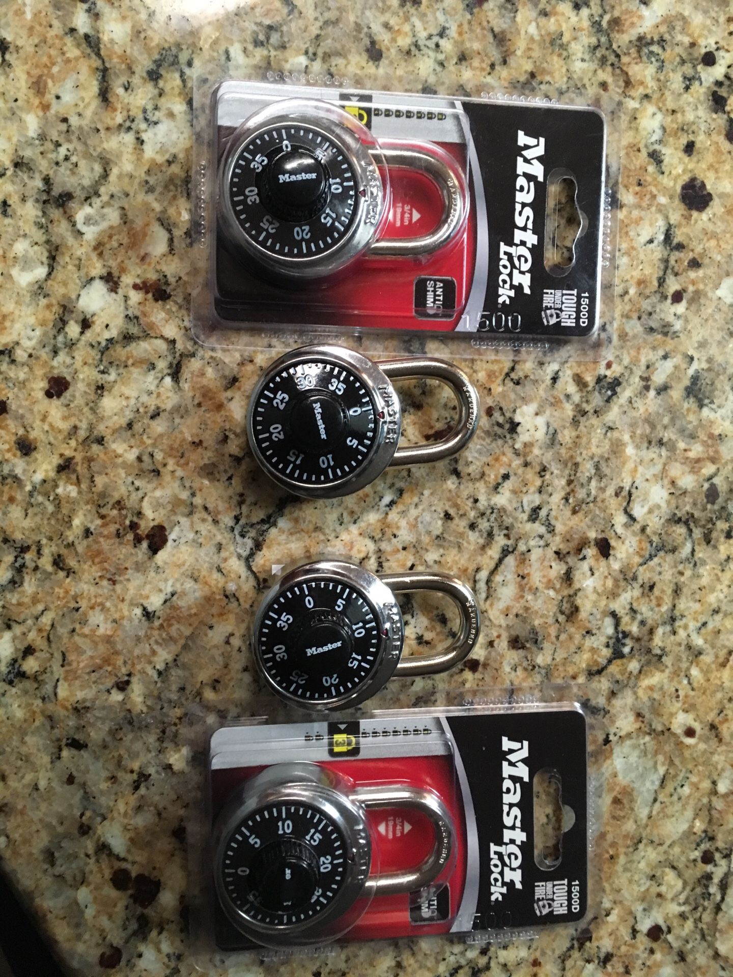 (4) master combination locks