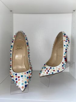 Christian Louboutin White Multi Spike Pumps