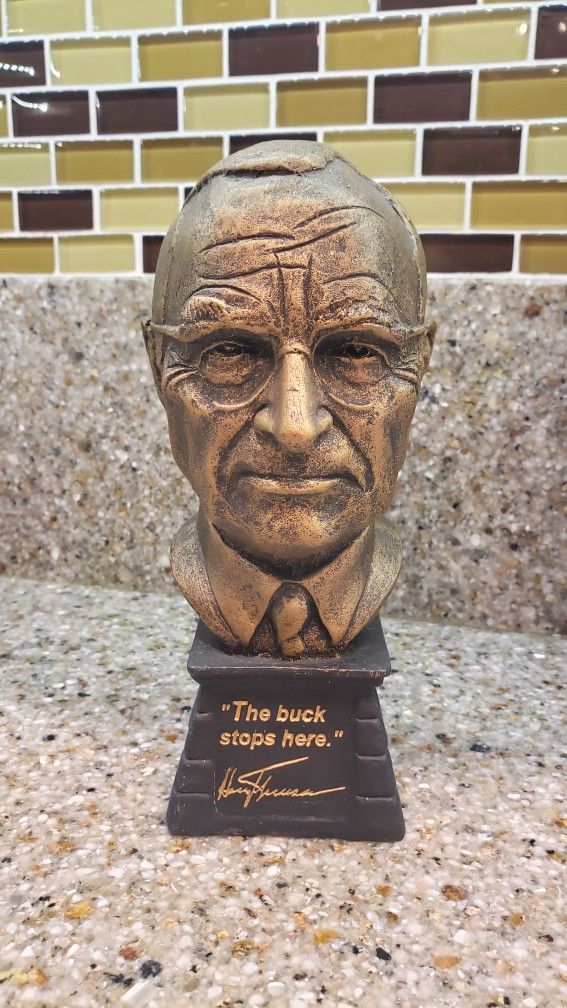 *** 1997 Harry Truman Bronze Bust Statue ***