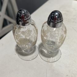 Orchid Shaker Set With Metal Lids By Heisey