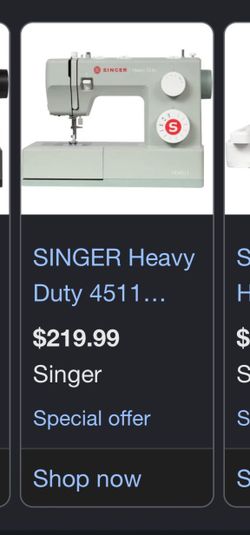 2 Singer Heavy Duty Sewing Machine with Foot Pedal