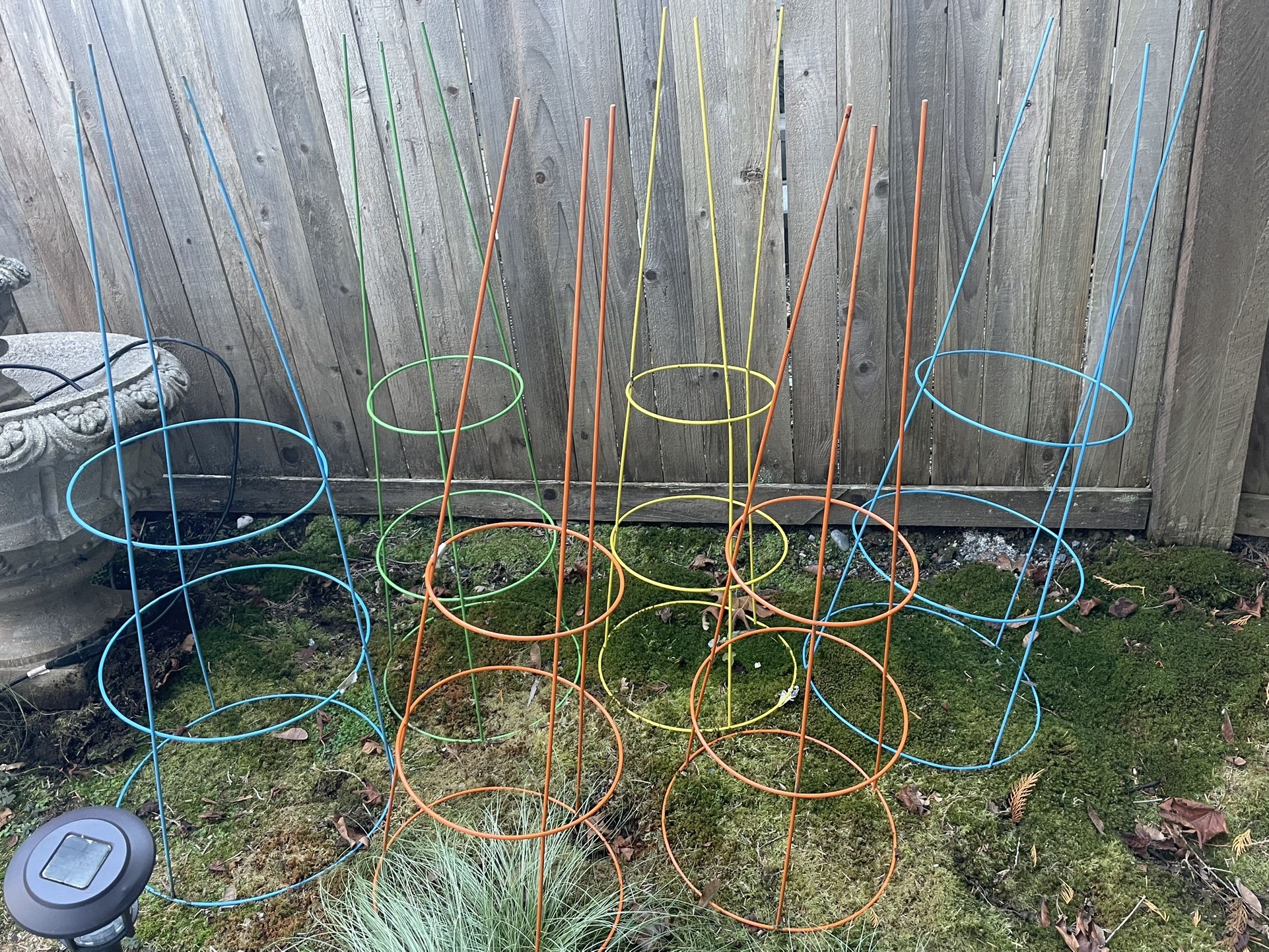 Free, Six Glamos Wire 42” Assorted Color Heavy-Duty Steel Plant Supports
