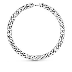 LOUIS VUITTON NECKLACE CHAIN MONOGRAM SILVER LV LOGO