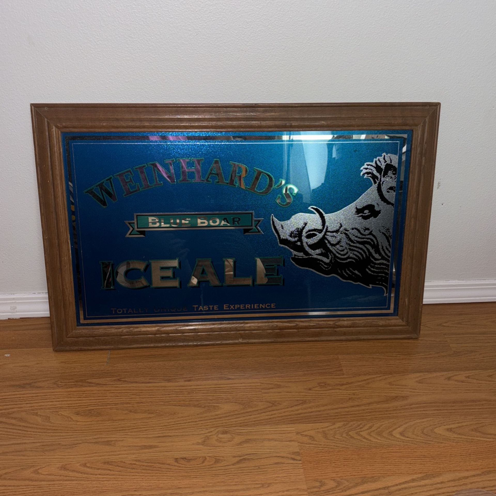 Vintage Weinhard's Ice Ale Blue Boar Head Lager Blitz Beer Mirror Sign