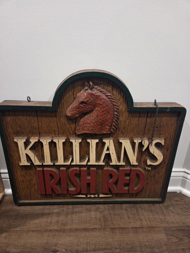 Vintage Killian's Irish Red Wooden Beer Sign