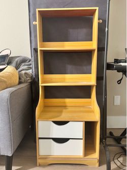 Wooden Bookshelf Nightstand
