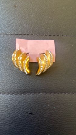 Christian Dior hoop earrings with rhinestones