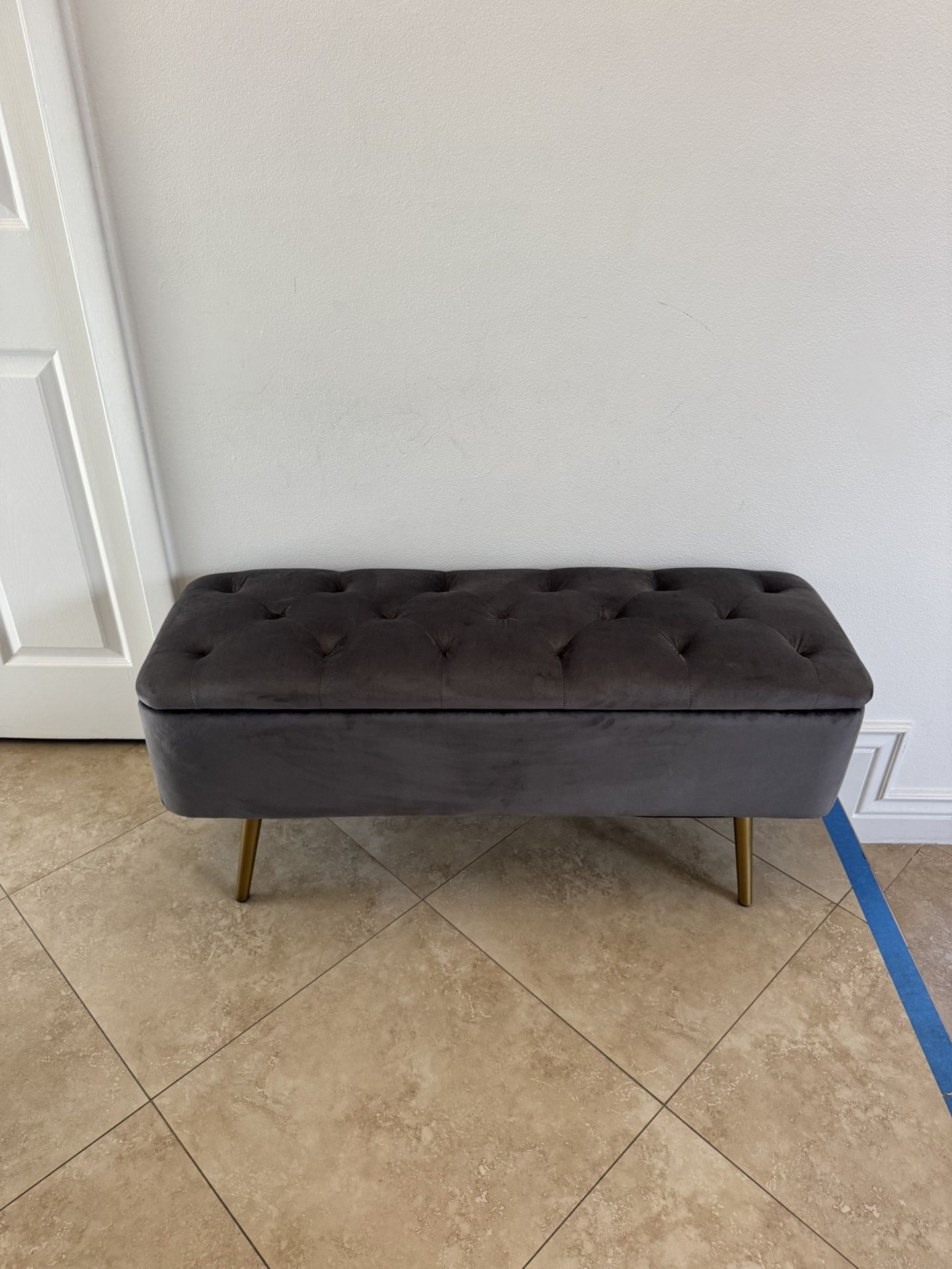 Velvet Storage Bench