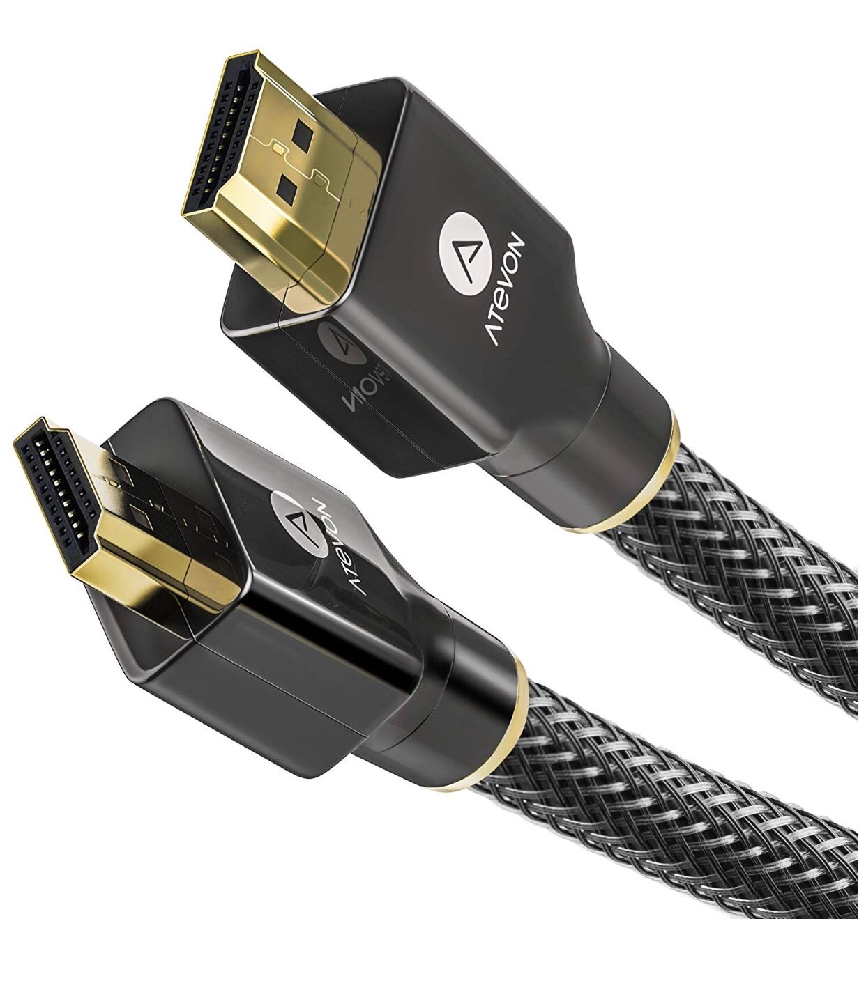 ATEVON 4K HDMI Cable 6 ft - Atevon High Speed 18Gbps HDMI 2.0 Cable - 4K HDR, 3D, 2160P, 1080P, Ethernet - 28AWG Braided HDMI Cord - Audio Return(ARC
