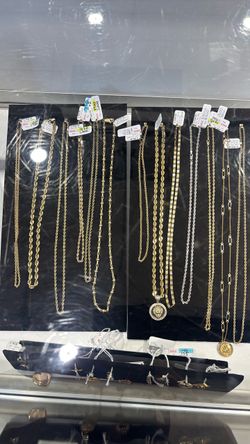 Gold necklaces