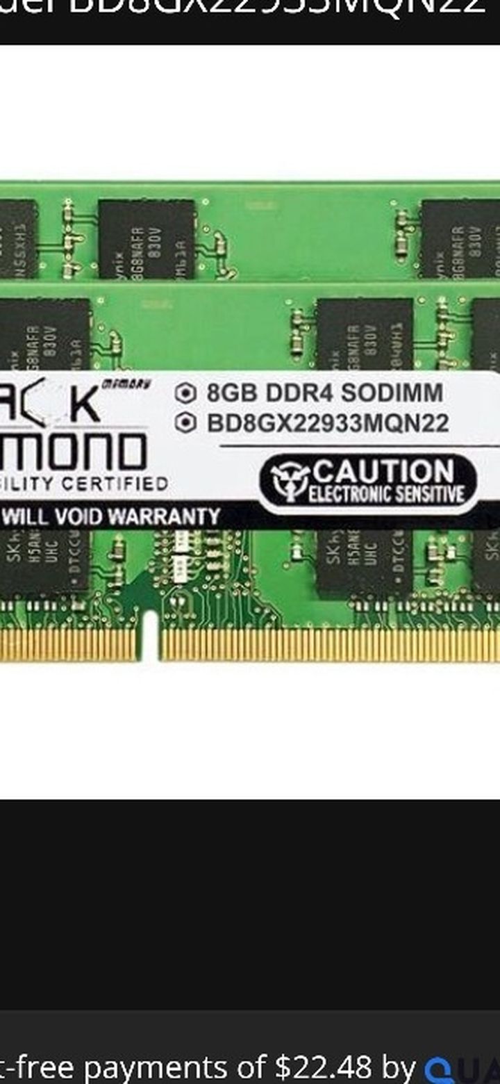 DDR4 RAM Laptop Upgrade 16 GB (2x8) 2933 Mhz