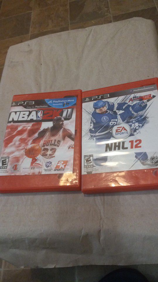 Bundle Two PlayStation 3 Video Game NBA 2K Jordan EA Sports NHL 12 Both Works And Excellent Condition
