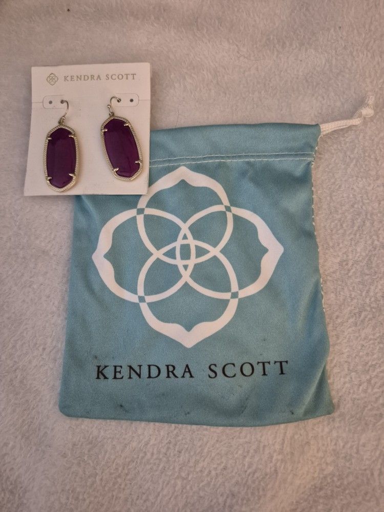 Kendra Scott Danielle Gold Drop Earrings in Purple - Retired!