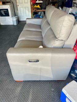 Violino Recliner Grey Leather Sofa