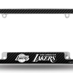 Los Angeles Lakers Black 12" x 6" Chrome All Over Automotive License Plate Frame for Car/Truck/SUV