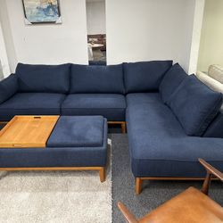 Furniture- 2 Pc Fabric Sectional With a Chaise- Jollene
