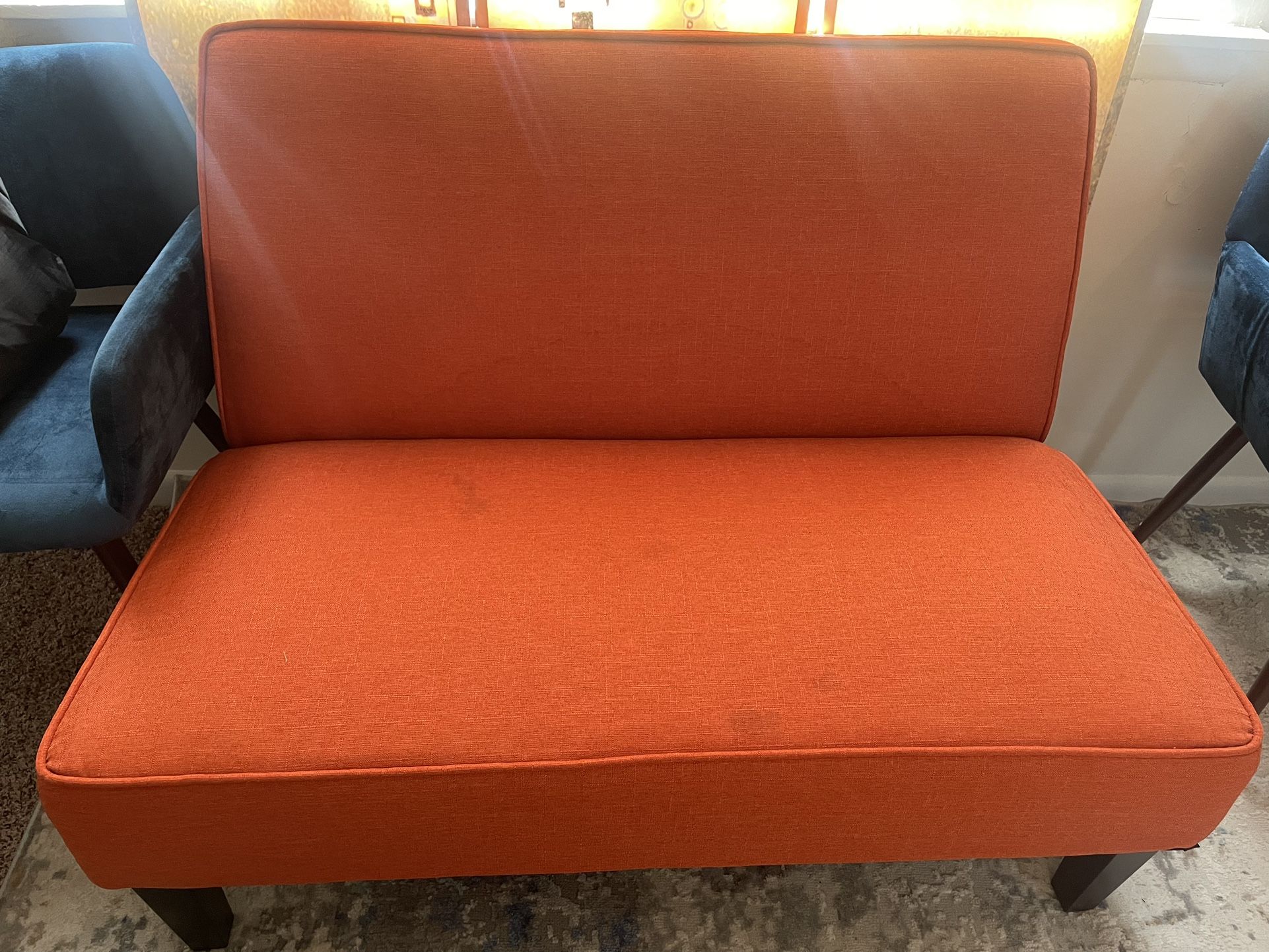 Orange Bench Style Office Couch