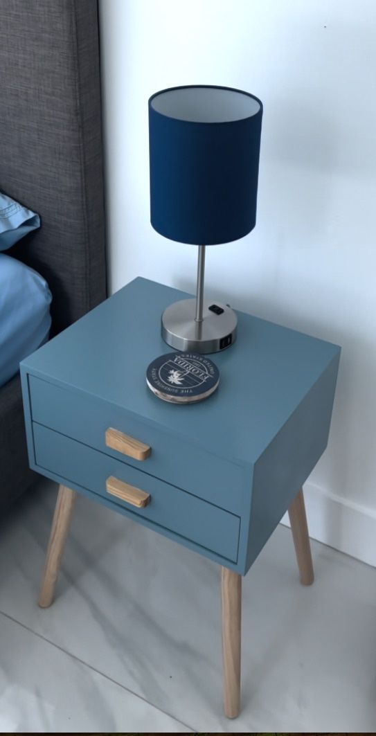 2 X Mid Century Style Blue Night Stands