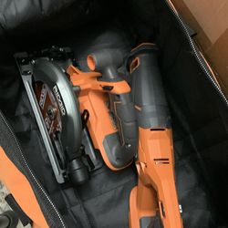 Rigid 18V circular saw and recip saw / sawzall