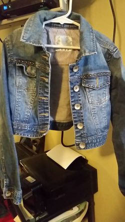 JUSTICE cropped denim jacket