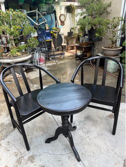 Table and two chairs