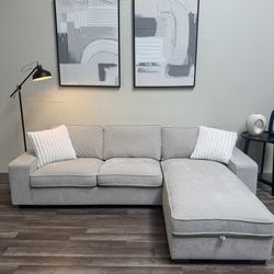 Beige Sectional Couch With Storage DELIVERY AVAILABLE THIS WEEK