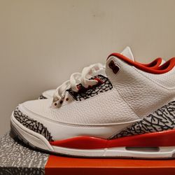 Clean Jordan 3 Retro Cardinal Red 