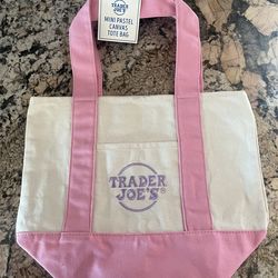 Trader Joe's Mini Pastel Canvas Tote Bag