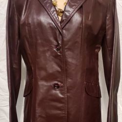 Northside Fashions / Jacket & Coats / Red Genuine Leather / Womens Size 11 Med