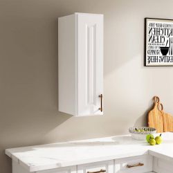 New 18 in W x 12 in D x 36 in H in Traditional White Plywood Ready to Assemble Kitchen Wall Cabin‹ Chat ve with Doors and Shelves