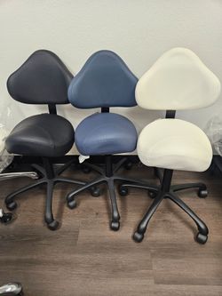New DR.LOMILOMI Saddle Rolling Stool w/ Backrest – Adjustable – $80