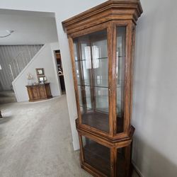 Curio Cabinet - Solid Wood w/ Glass Shelves - Elmhurst