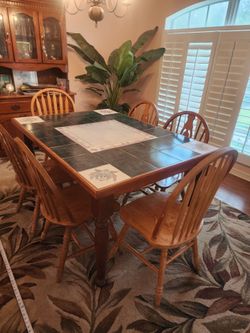 Southwest Tile Table with 6 chairs