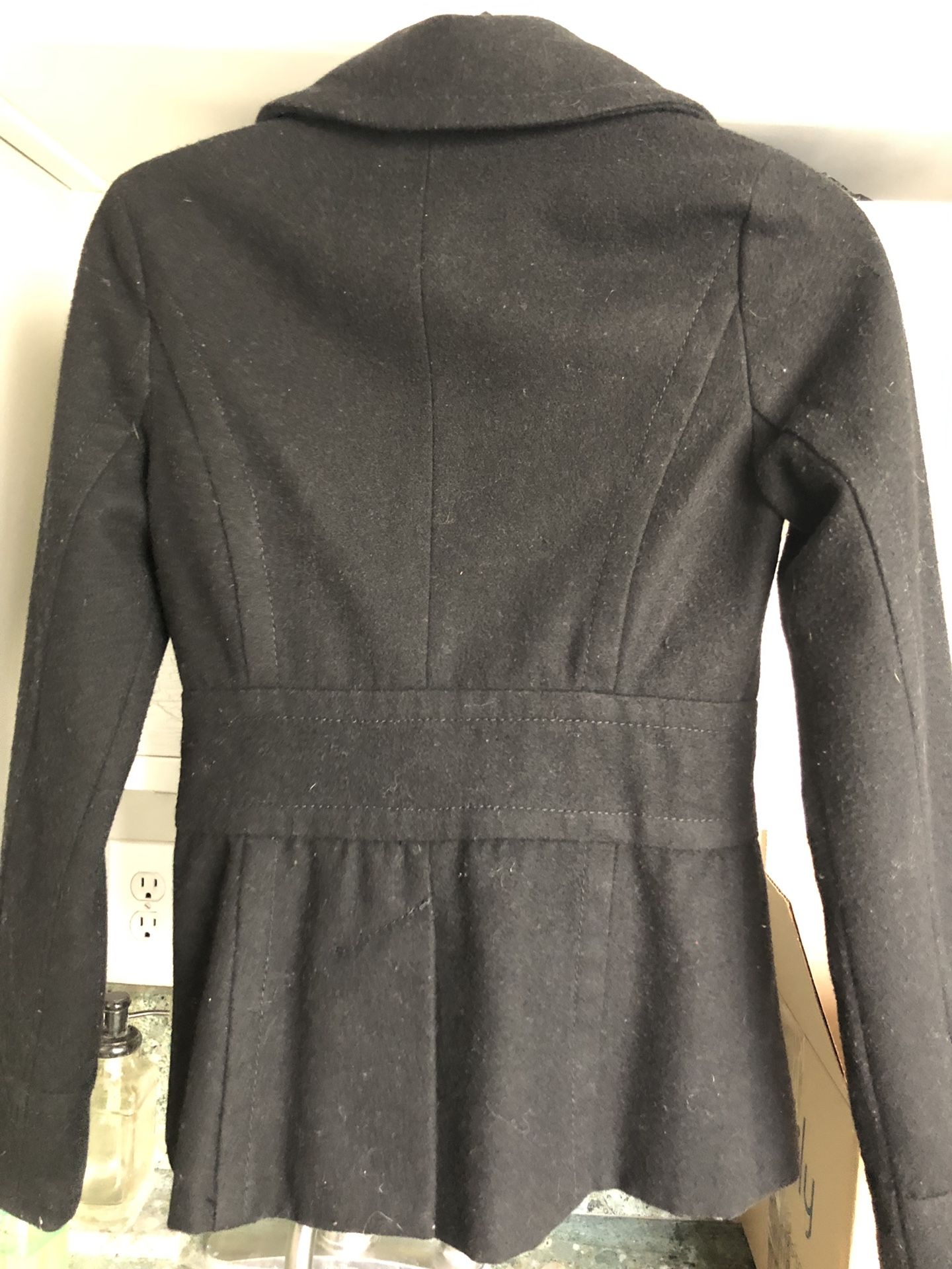 Brass Plum Nordstrom black hip length XS coat
