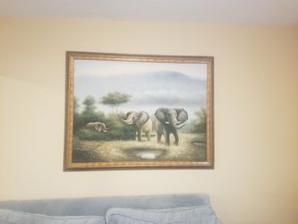 Elephant Signed Painting