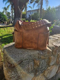 Steve Madden Brown Studded Shoulder Bag