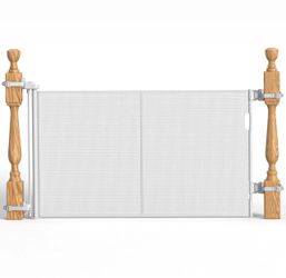 Retractable Baby Safety Gate White Mesh