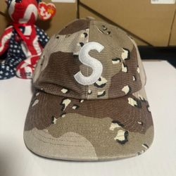 Supreme S Logo 6 Panel Hat Camo
