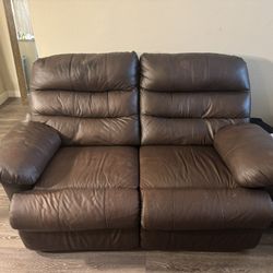 Leather Love Seat And Recliner