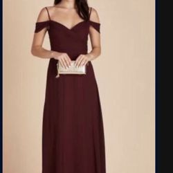 Fitted Burgundy Wine Bridesmaid Women’s Dress Small